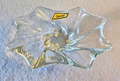 VTG Baccarat Crystal Cadix Free Form Art Glass Candy Dish/Bowl Sculpture France