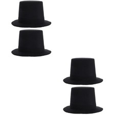 Set of 2 Miniature Top Hats for Crafts Small Cap Baby Accessories Dolls