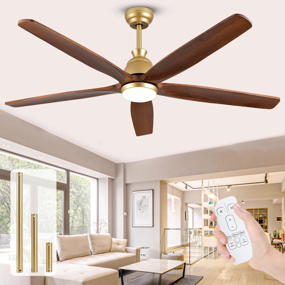 Wood Ceiling Fan with Light & Remote Quiet Reversible DC Fan Dimmable Clearance - Image 3 of 4