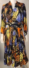 Suzie Chin for maggie  boutique Abstract Colorful Jersey Dess 14W Indie Cozycore