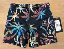 Hurley Boys New Swim Trunk With Tags Black Size 2T Adjustable Waist