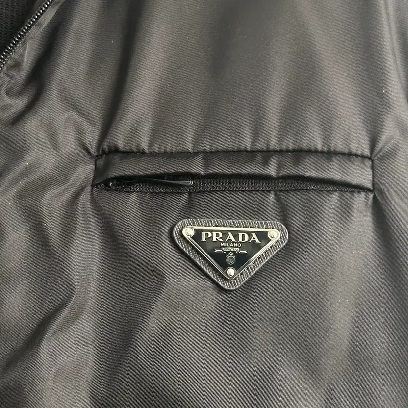 Prada Front Nylon Triangular Logo Knit Hoodie Jacket thumbnail 7