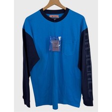 Acne Studios Blue Navy Long Sleeve Baseball P...