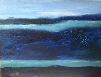 ORIGINAL Acryl Bild Gemälde Meer See  Abstrakt Malerei Moderne Kunst HANDGEMALT - Bild 1 von 4