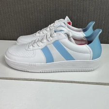 Redvanly Golf Women's Size 9.5 White & Blue Vegan Leather Sneakers