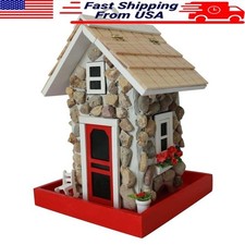 Cottage Style Bird Feeder Decorative Garden Accessory Easy Clean Design Drainage