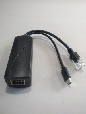 PoE-Splitter USB C 5V 2,4A Out DC44-56V In Power over Ethernet IEEE802.3AF