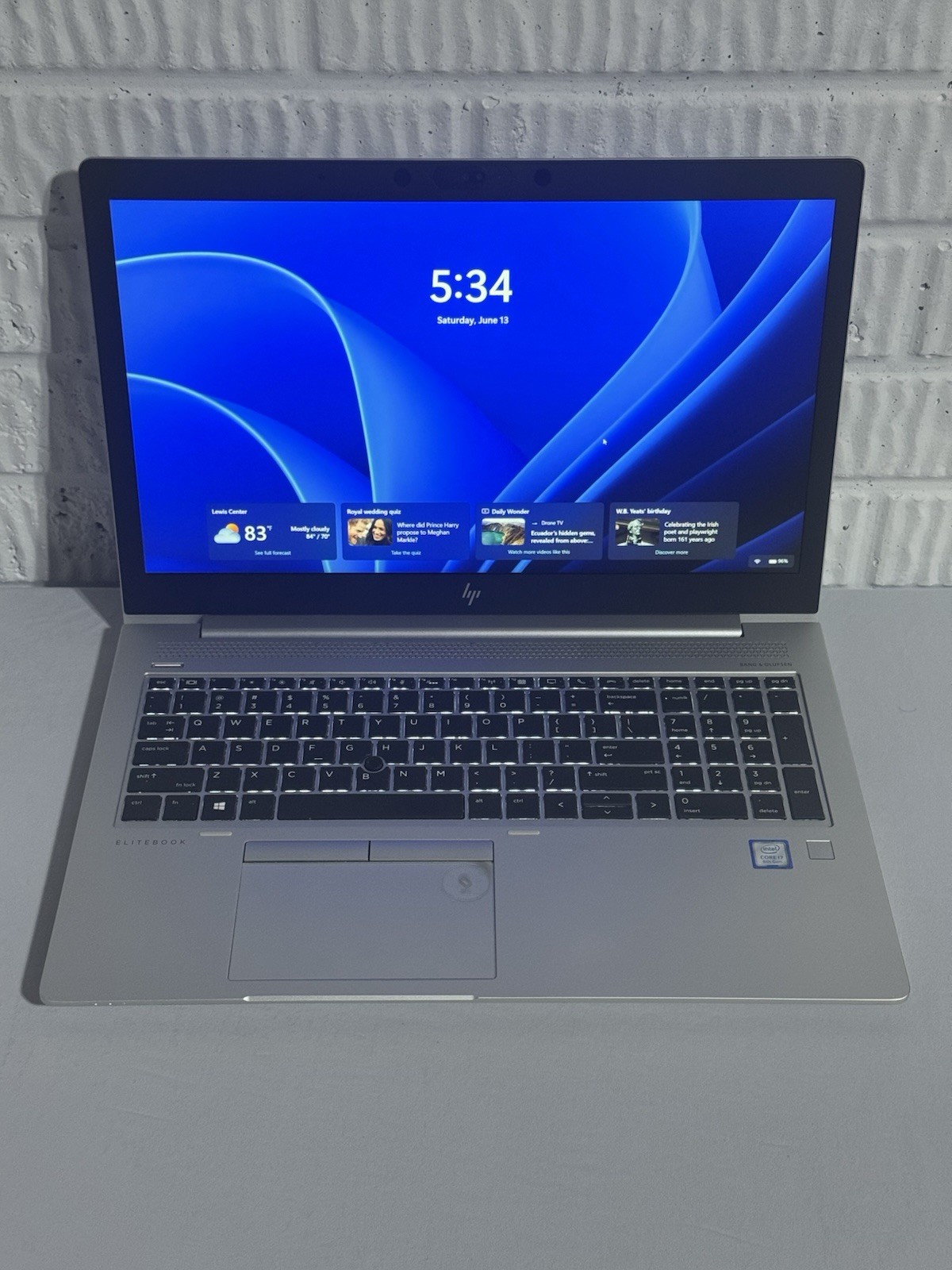 HP EliteBook 850 G5, 15.5-Inch Laptop, with INTEL CORE I7-8550U, 256 GB SSD (Solid State Drive), Windows 11 Pro