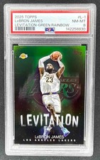 2025-26 Topps LeBron James #L-1 Levitation Green Rainbow /99 Lakers PSA 8