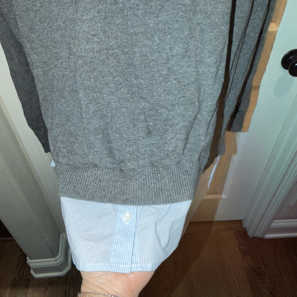 Blusa túnica Lane Bryant para mujer Plus 22/24 gris manga larga aspecto en capas NUEVA Foto 3 de 4