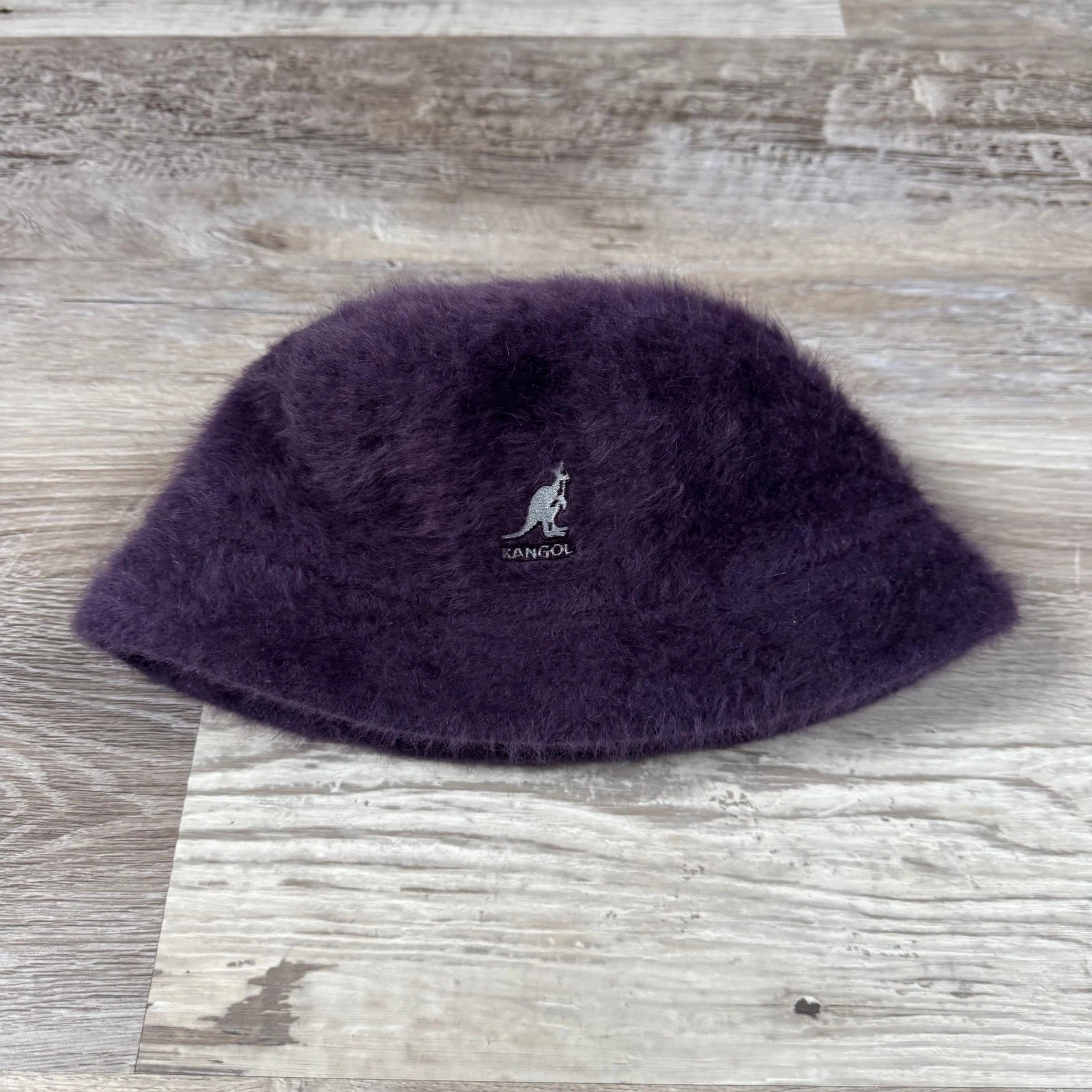 Kangol Purple Fuzzy Angora Bucket Hat Y2K Indie Sleaze Streetwear