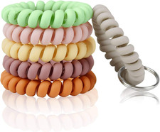 Stretchy Wristlet Keychain Bracelet, Spiral Coil Spring Key Ring