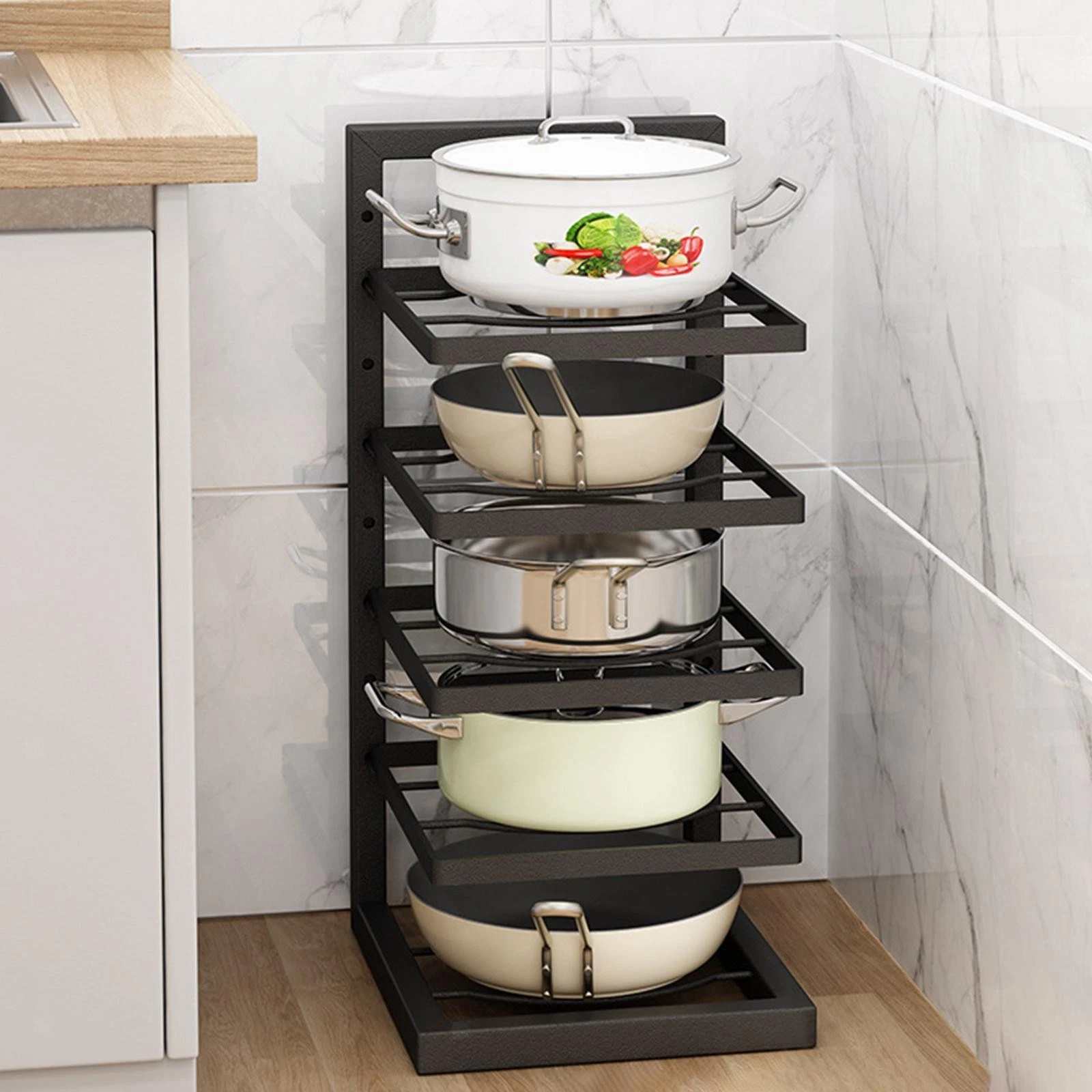 Pots and Pans Organizer Holder Saving Compact Accessories Kitchen Kitchen