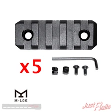 5pcs M-LOK MLOK to Picatinny Rail Section 5 SLOTS, 2.28" for MLOK