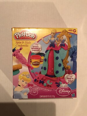 Play-doh Disney Princess Spin Style Cinderella Includes Sparkle Compound  New