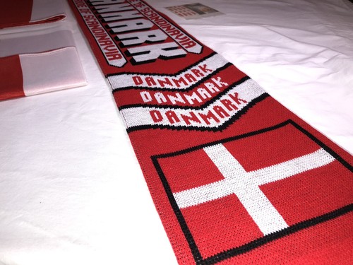 DENMARK National Team SCARF, FLAG & FACE STICKERS World Cup Euros Nations League - Picture 3 of 10