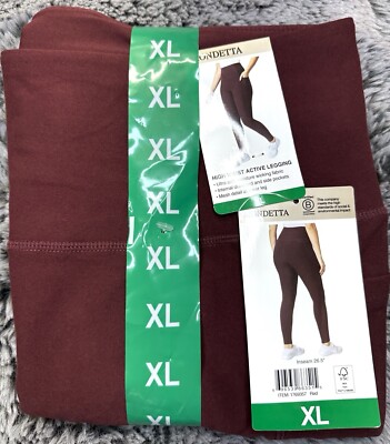 Mondetta Women s High Waist Active Leggings Moisture Wicking XL Port Royal Red