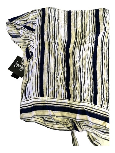 By & by Short Sleeve Striped Modern Fit Button Front Shirt Juniors Medium - Picture 9 of 11