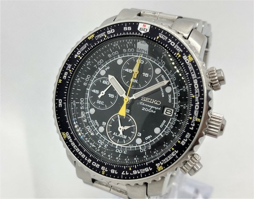 Auth SEIKO Flightmaster Chronograph 