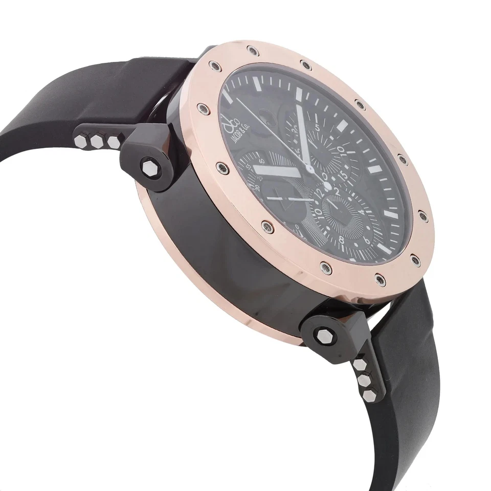 Reloj automático para hombre Jacob & Co Epic II 18k oro rosa acero esfera negra E2-PRGBCB Foto 4 de 4