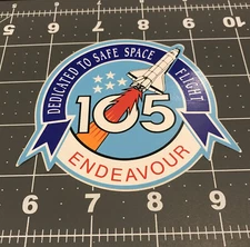NEW Vintage Sticker NASA MISSION Endeavour Endeavor 105 To Safe Space Flight