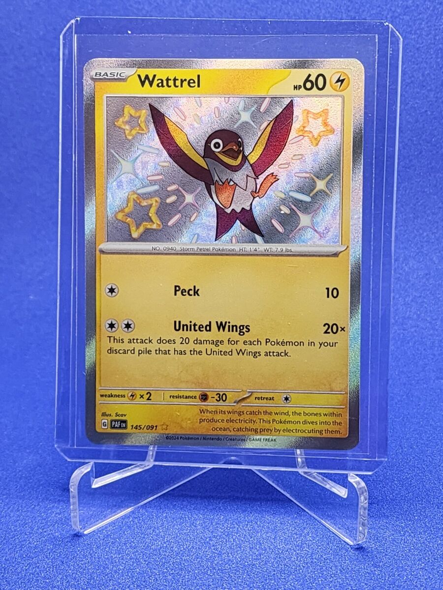 Pokémon TCG Wattrel 145/091 Paldean Fates Holo Baby Shiny Pokémon TCG Wattrel 145/091 Paldean Fates Holo Baby Shiny