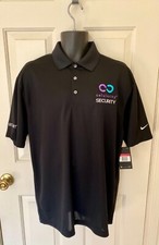 NWT Security Officer Short Sleeve Nike Dri-Fit Polo Shirt Black Lrg Police Dept