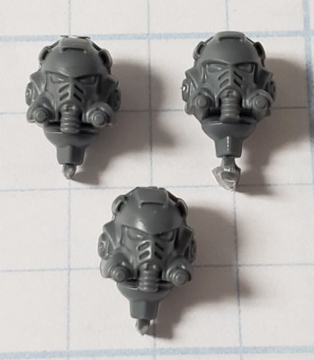 Warhammer 40k Space Marine Bits Aggressor Gravis Armor Engraved Helmet Heads x3