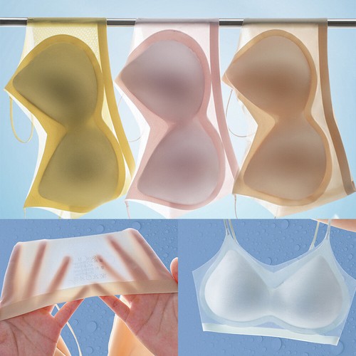 Womens Comfort Bra Ultra-Thin Push Up Padded Seamless Bra Summer Bralette Vest S