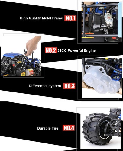 HSP Bajer 1/5 RC パワフルな2サイクル32cc ガソリンエンジン搭載