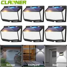 LED Solar Power PIR Motion Sensor Wall Lights Outdoor Garden Fence Security Lamp