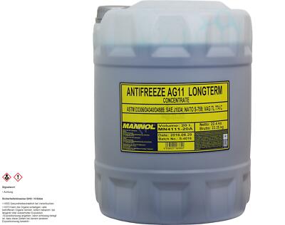 20L Kühlflussigkeit MANNOL Antifreeze AG11 Frostschutz blau blue