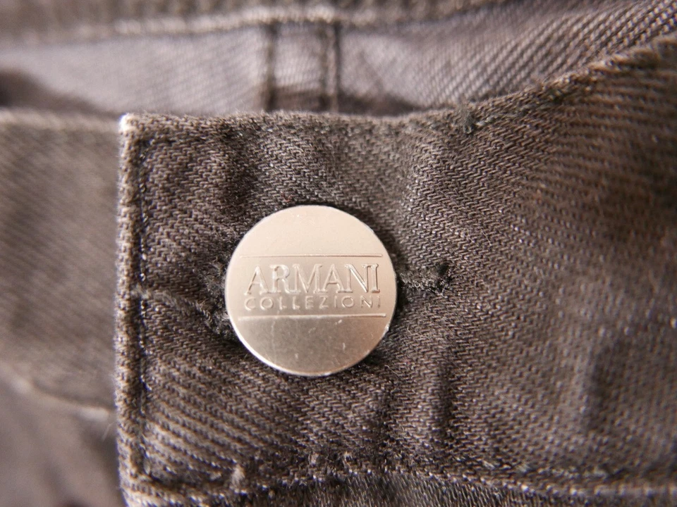 Pantalones de mezclilla ARMANI COLLEZIONI P99 para hombre 33 x 35 regular pierna recta negro lavado Foto 4 de 4