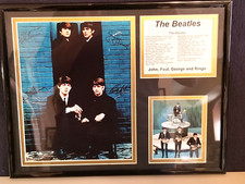 Vintage The Beatles Matted Photos and Album List Framed 11 x 14