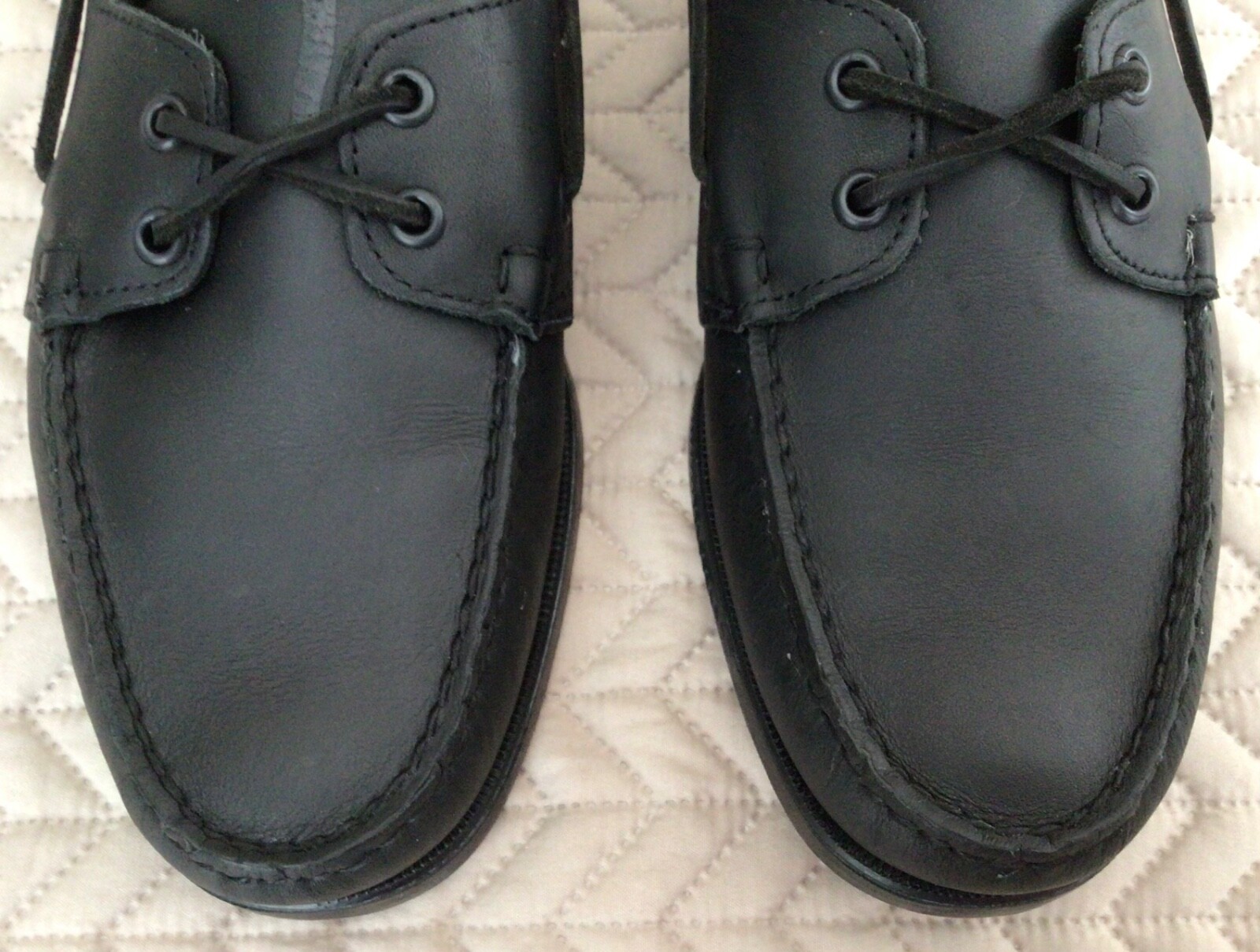 Sebago Black Leather Mens Boat Shoes Us 10R/Eur44/Uk9.5/Cm29.23 Now