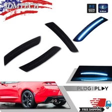 4x LED Side Marker Lights Smoked Ice Blue For 16-23 Chevy Camaro SS LT LS ZL1 RS