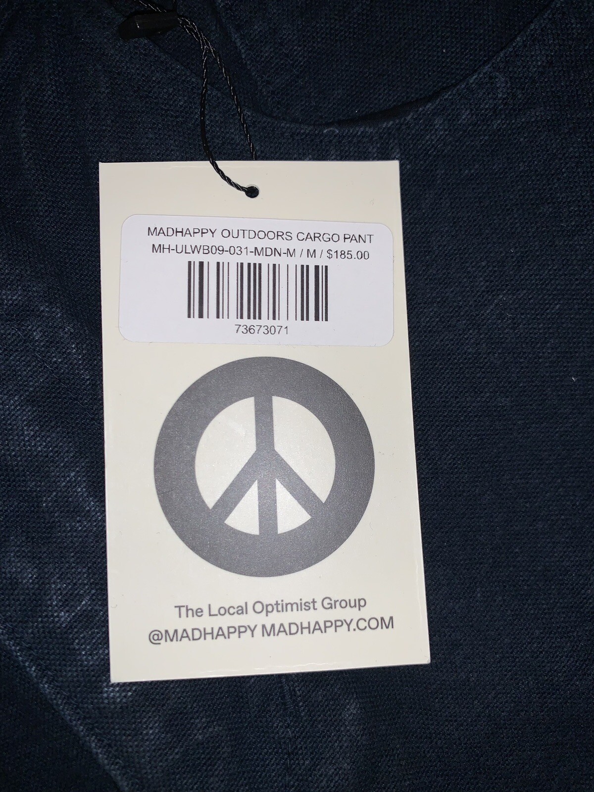 NWT Madhappy Black Outdoors Cargo Pants Straight Leg Pant Medium RARE MSRP $185 image 3