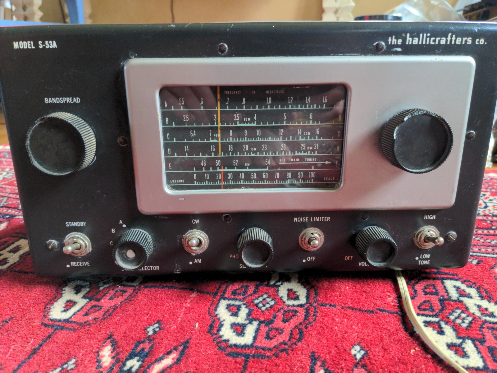 Ancien Récepteur Radio Hallicrafters S-38 - O.C. AM - Pour Pièces / Réparation