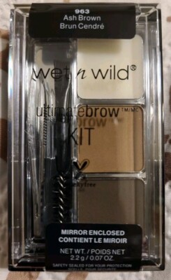 Wet n Wild Ultimate Brow Kit Ash Brown 963 Mirror, Brush and Tweezers Enclosed