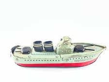 ANTIQUE Vintage TN K-55 Destroyer Tin Litho Battleship Boat Friction Toy - Japan