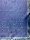 Cartier Silk Scarf Light Blue with Logo Design. Box Included.