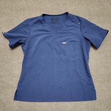 FIGS Technical Collection Womens Catarina One-Pocket Scrub Top Large Blue