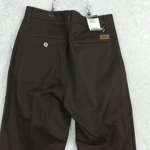 Wrangler Riata Mens Pants Relaxed Fit Brown Wrinkle Resistant Crease 28x30 New - Picture 7 of 9