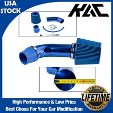Universal 3" Inch Cold Air Intake System Kit Pipe Power Flow Hose System Blue