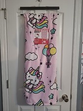 Sanrio Hello Kitty 50x70 Pink Unicorn Balloons Rainbows Clouds Throw Blanket New