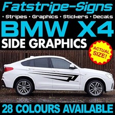 adatto a BMW X4 STRISCE GRAFICHE ADESIVI DECALCOMANIE M SPORT xLINE xDRIVE 20d 30d 35d