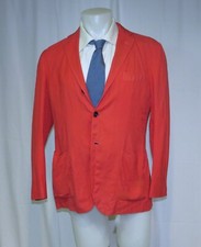 Kiton 100 Cashmere Solid Bright Red Three Roll Two Sport Coat US 44R NWT 8360