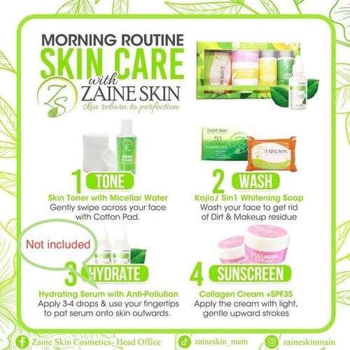 ZAINE SKIN BASIC SET SKIN WHITENING ANTI-AGE & PIMPLES BEAUTY PRODUCTS - Picture 7 of 19