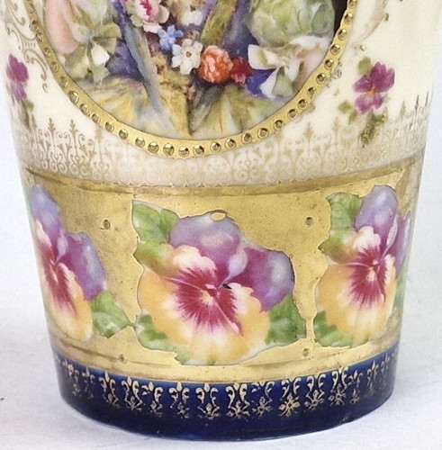 Art Nouveau Porcelain Vase Portrait 1900 P966 - Picture 8 of 11