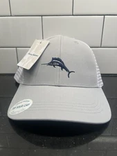 Tommy Bahama Tip Your Cap Navy Marlin Mesh Snapback Trucker Hat One Size NEW